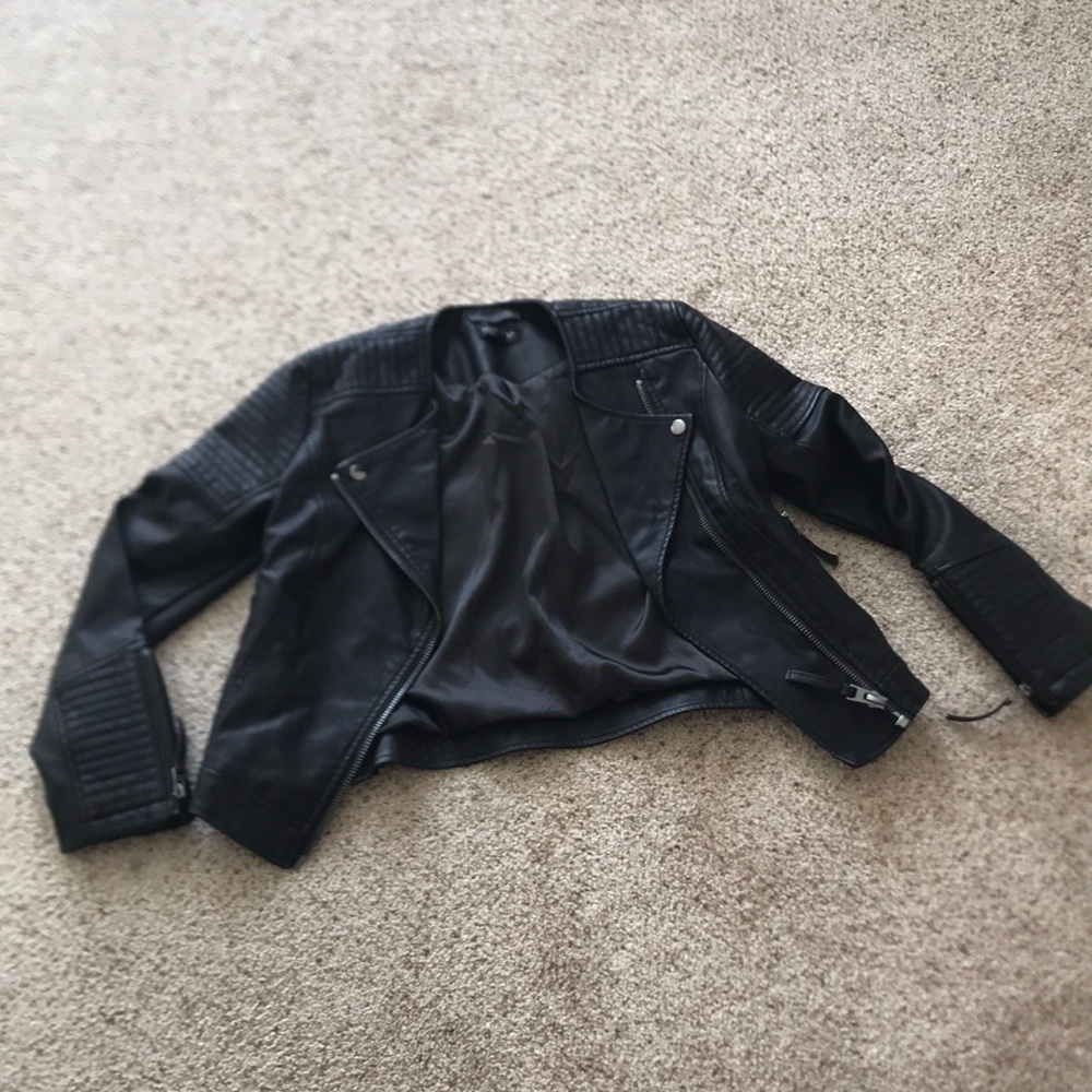 Topshop Petit Vegan Leather Moto Jacket